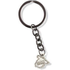 Spain Country Map Charm Keychain